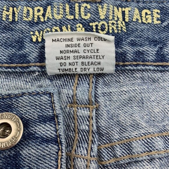 Hydraulic 7/8 Distressed Jean Shorts Light Wash Denim Mid Length 10" Inseam - Picture 6 of 7